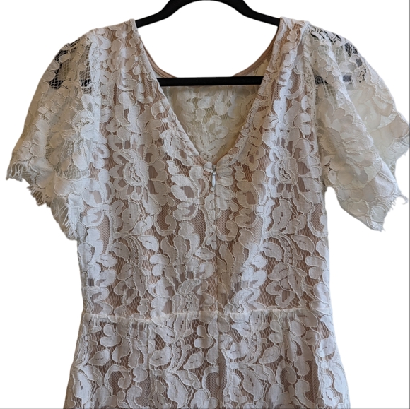 Lulu's Pearson White Lace Short Sleeve Dress - Picture 3 of 7